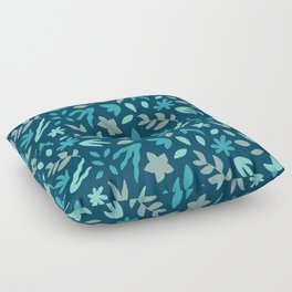 Floral Cutouts - Mid Century Modern Abstract Floor Pillow