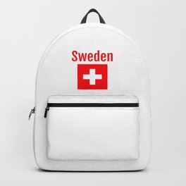 Sweden - Swiss Flag Backpack | Fondue, Cross, Stockholm, Alps, Fjord, Sweden, Switzerland, Cheese, Geneva, Backpacking 