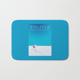 Bolivia Salt Flats Travel Poster Bath Mat | Typography, Uyuni, Explore, Bolivia, Wanderlust, Southamerica, Animal, Llama, Saltflats, Illustration 