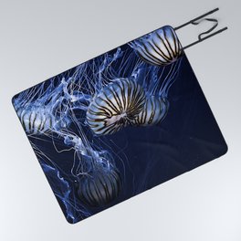 Striped Jellyfish Picnic Blanket