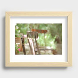 Trois Chaises, Atelier de Cézanne ~ Three chairs in garden, Cezanne's home Recessed Framed Print