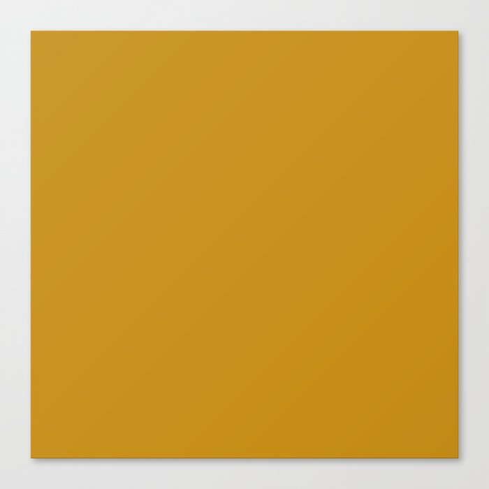 Solid Dark Caramel Yellow Color Canvas Print by PodArtist Society6