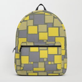 Yellow Grey Green Mosaic Pattern Pantone 2021 Color of the Years and Accent Shades Backpack