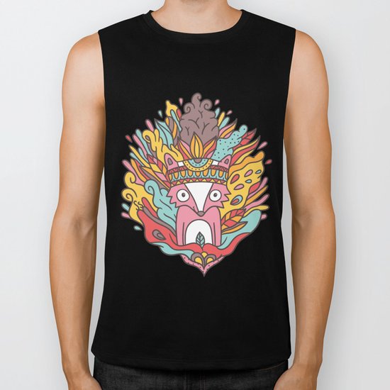Abstract Raccoon Biker Tank