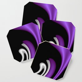 fractal geometry -117- Coaster | Violet, Graphicdesign, Geometric, White, 3D, 3Dart, Black, 3D Art, Digital, Abstract 