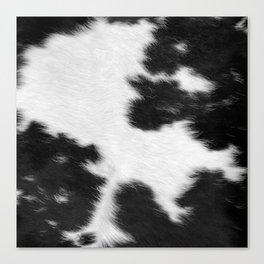 Black and White Cowhide Hygge  Canvas Print