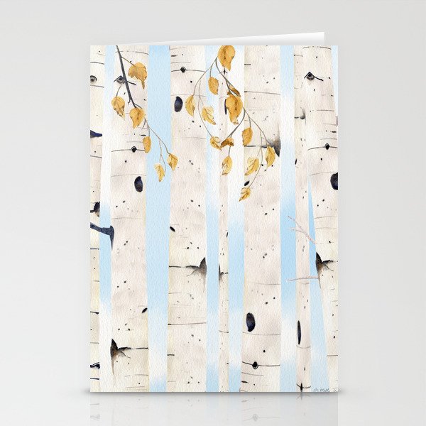 Birch Trees 3  Stationery Cards