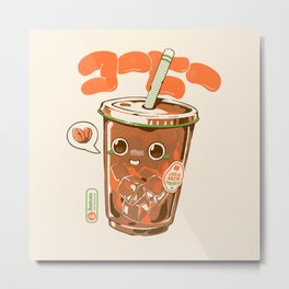 Cute Cold Brew Coffee  Metal Print | Coffee, Cafe, Curated, Cup, Science, Cute, Cappuccino, Retro, Vintage, Graphicdesign 