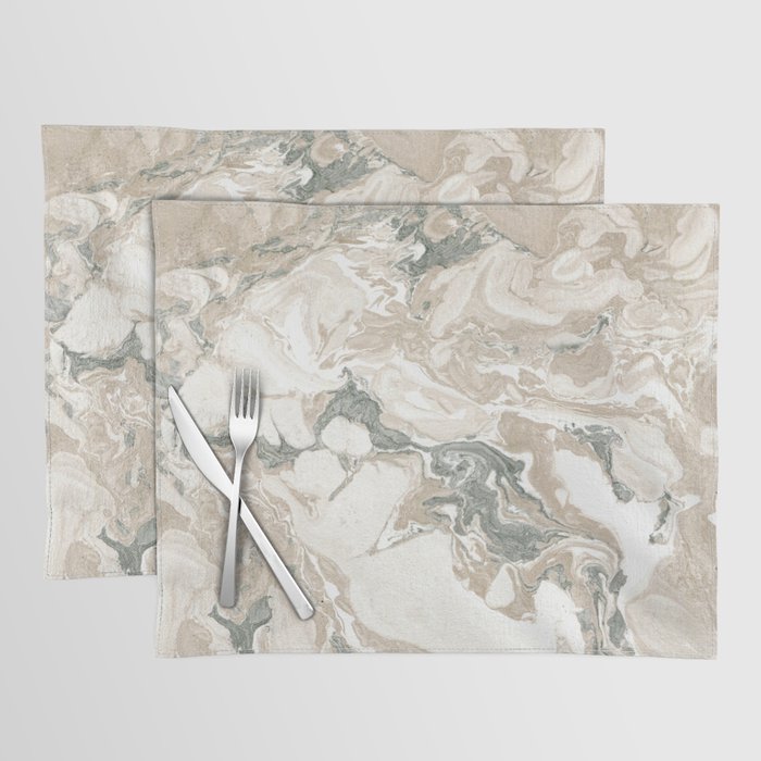 Green Khaki Marble 9 Placemat