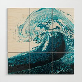 Ocean Wave Acrylic Pour Wood Wall Art