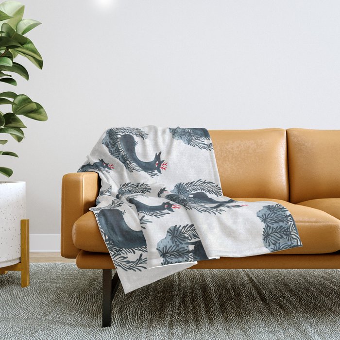 Deep sea deer Throw Blanket