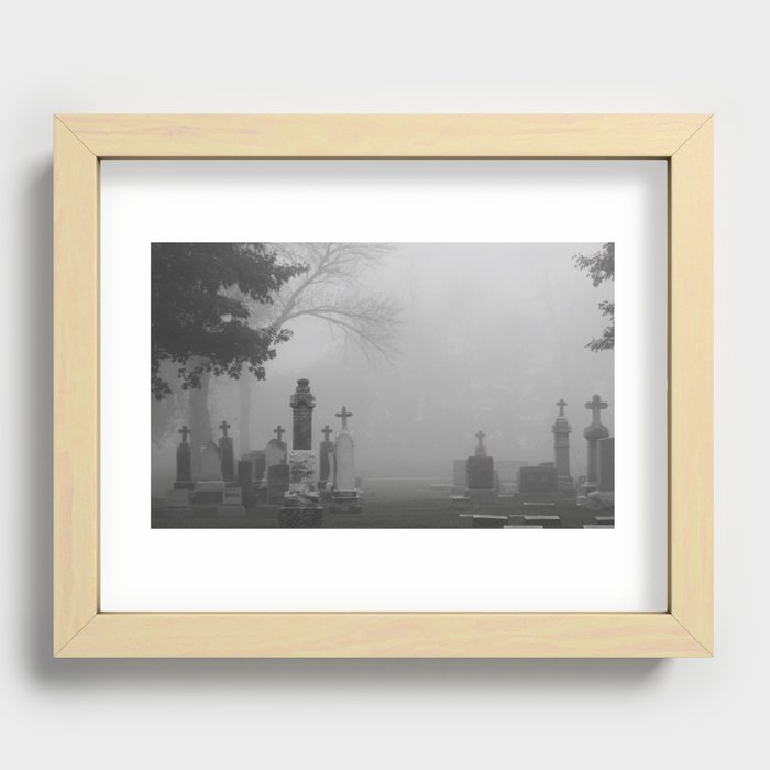 Fog on the Cemetery Recessed Framed Print