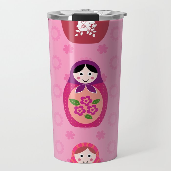 Matryoshka dolls pink Travel Mug