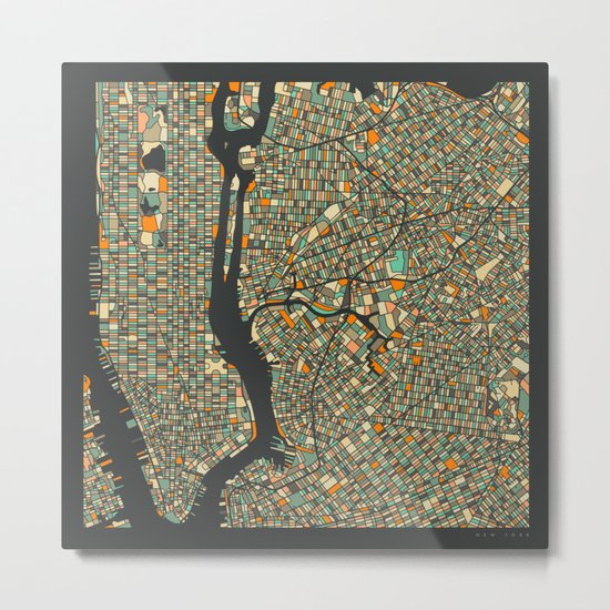 NEW YORK MAP Metal Print