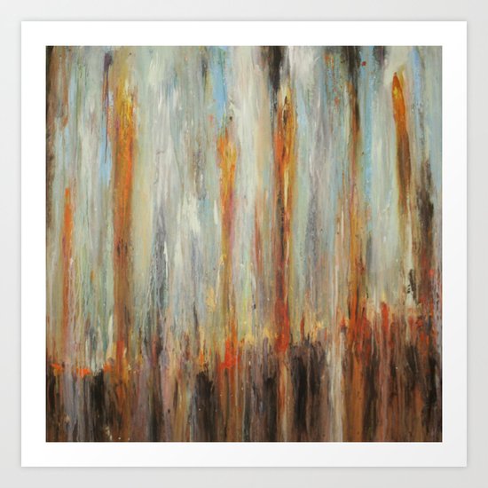Boxcar Green and Brown Art Print
