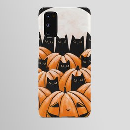 Black Cats in the Pumpkin Patch Android Case