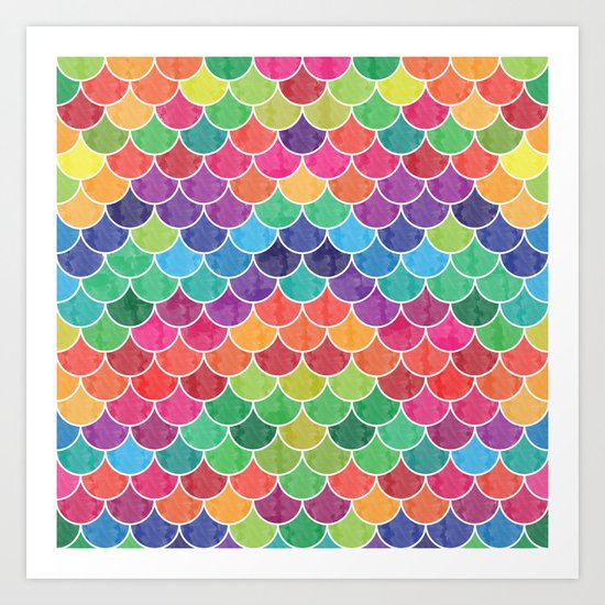 Watercolor Lovely Pattern VVXVI Art Print