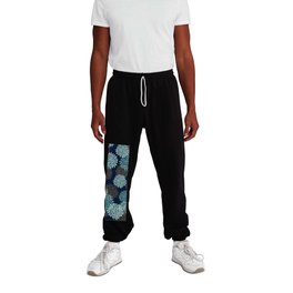 Floral Blooms in Navy, Teal and White Sweatpants