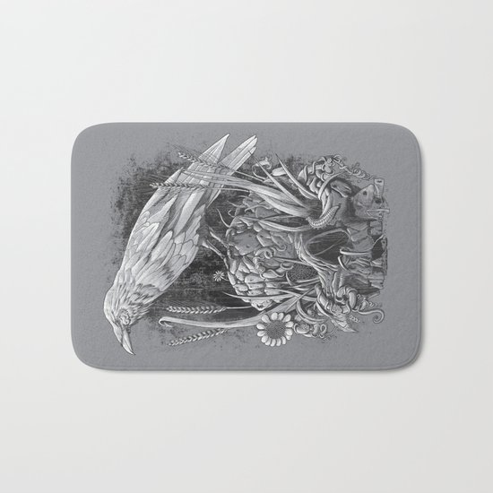 White Raven Bath Mat
