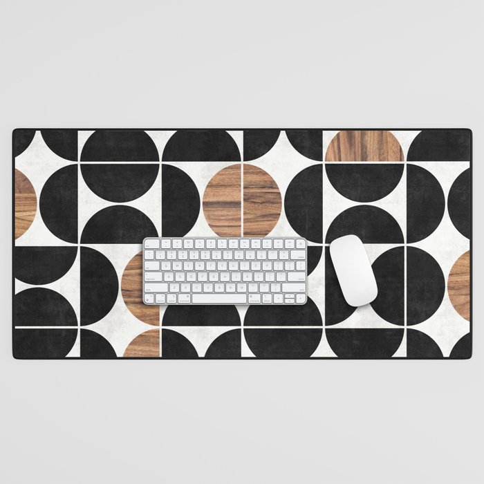 MidCentury Modern Pattern No.1 Concrete and Wood Desk Mat by Zoltan