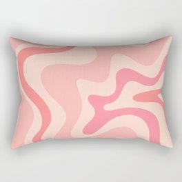 Retro Liquid Swirl Abstract in Soft Pink Rectangular Pillow