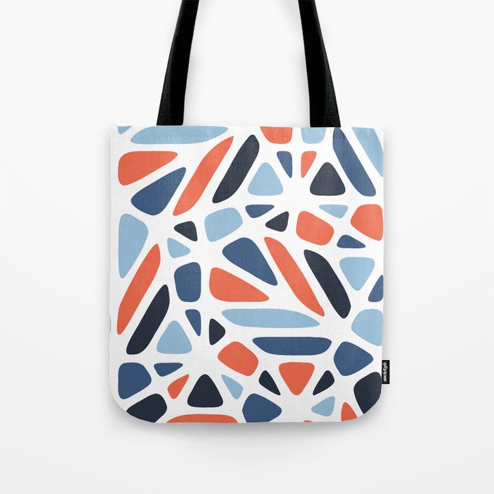 Abstract Modern Cell Pattern - Blue and Red Tote Bag
