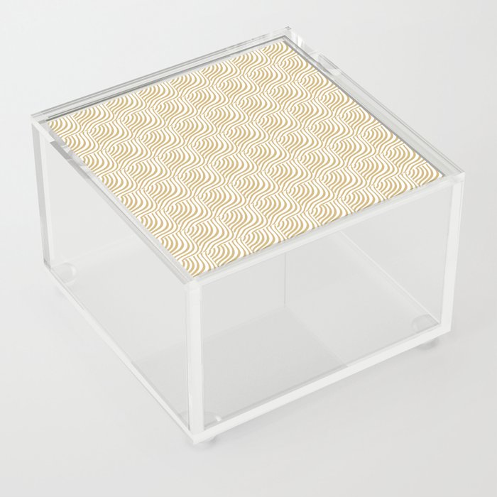 Mid-Century Gold Striped Shells Acrylic Box