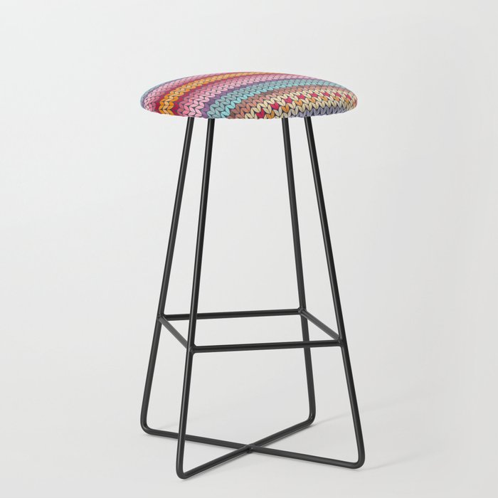 Multi color Knitting Pattern Bar Stool