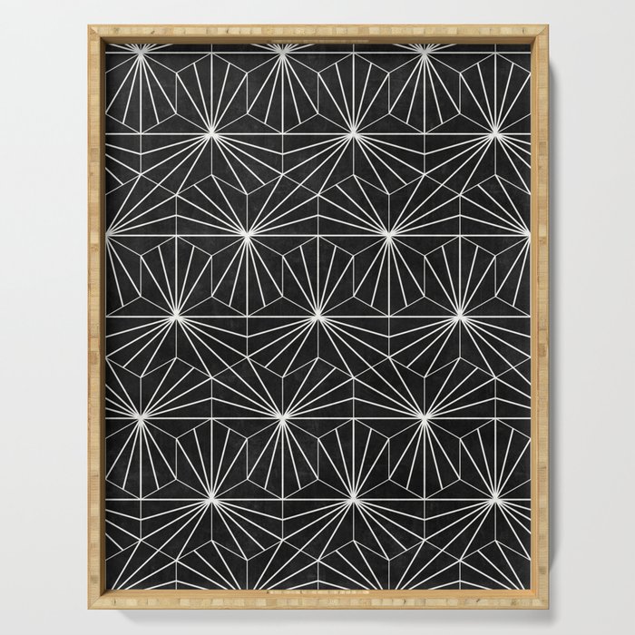 Hexagonal Pattern - Black Concrete Serving Tray