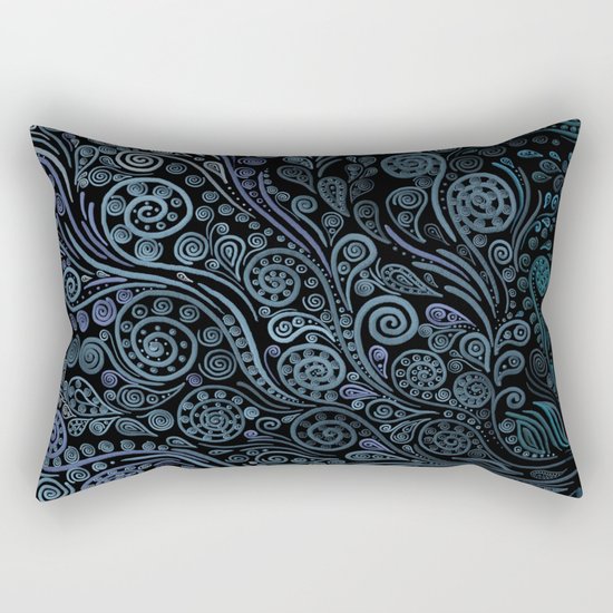 3D ornaments, blue Rectangular Pillow
