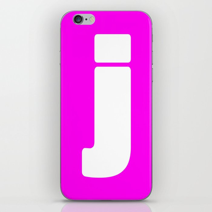 j (White & Magenta Letter) iPhone Skin