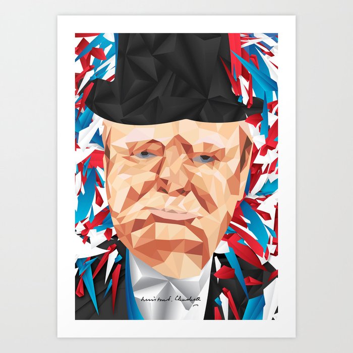Portrait of Sir Winston Churchill Art Print