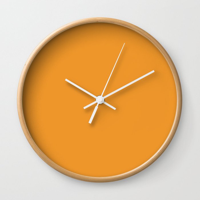 MANGO SORBET pure orange solid color Wall Clock