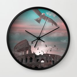 Colloseum Rome Italy Imagination Fantasy Wall Clock