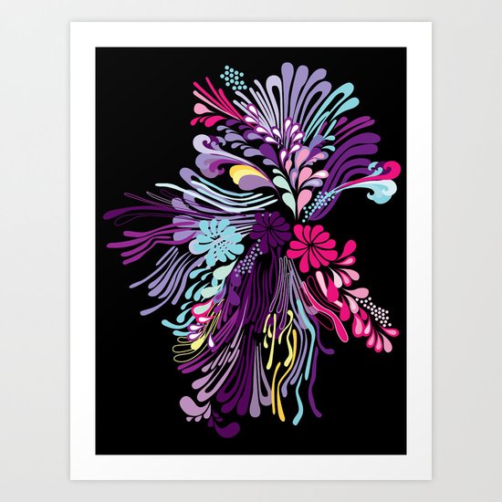 Abstact color flowers Art Print