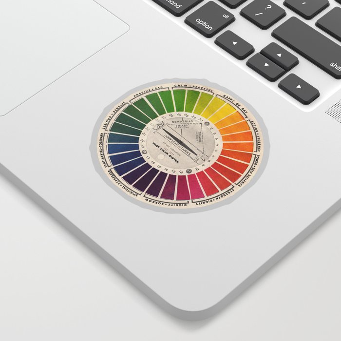 Vintage Color Wheel - Art Teaching Tool - Rainbow Mood Chart Pride Sticker