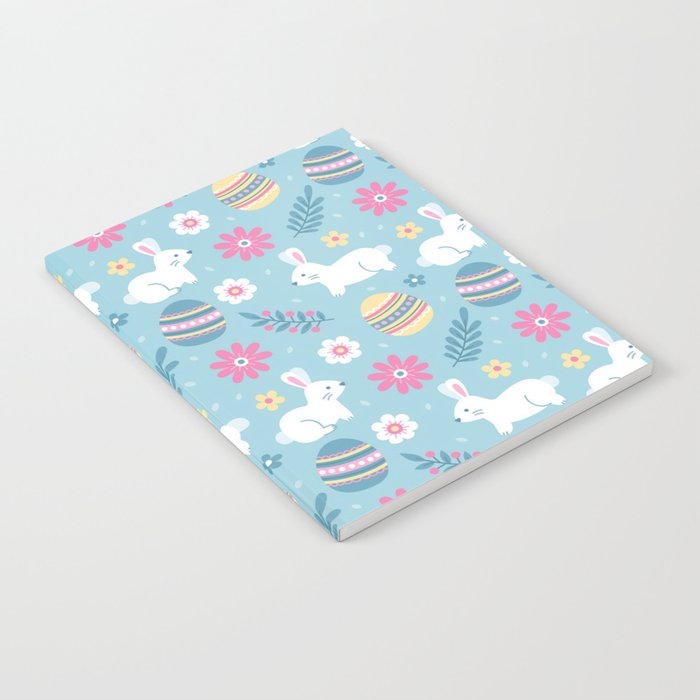 Happy Easter Rabbit Floral Collection Notebook