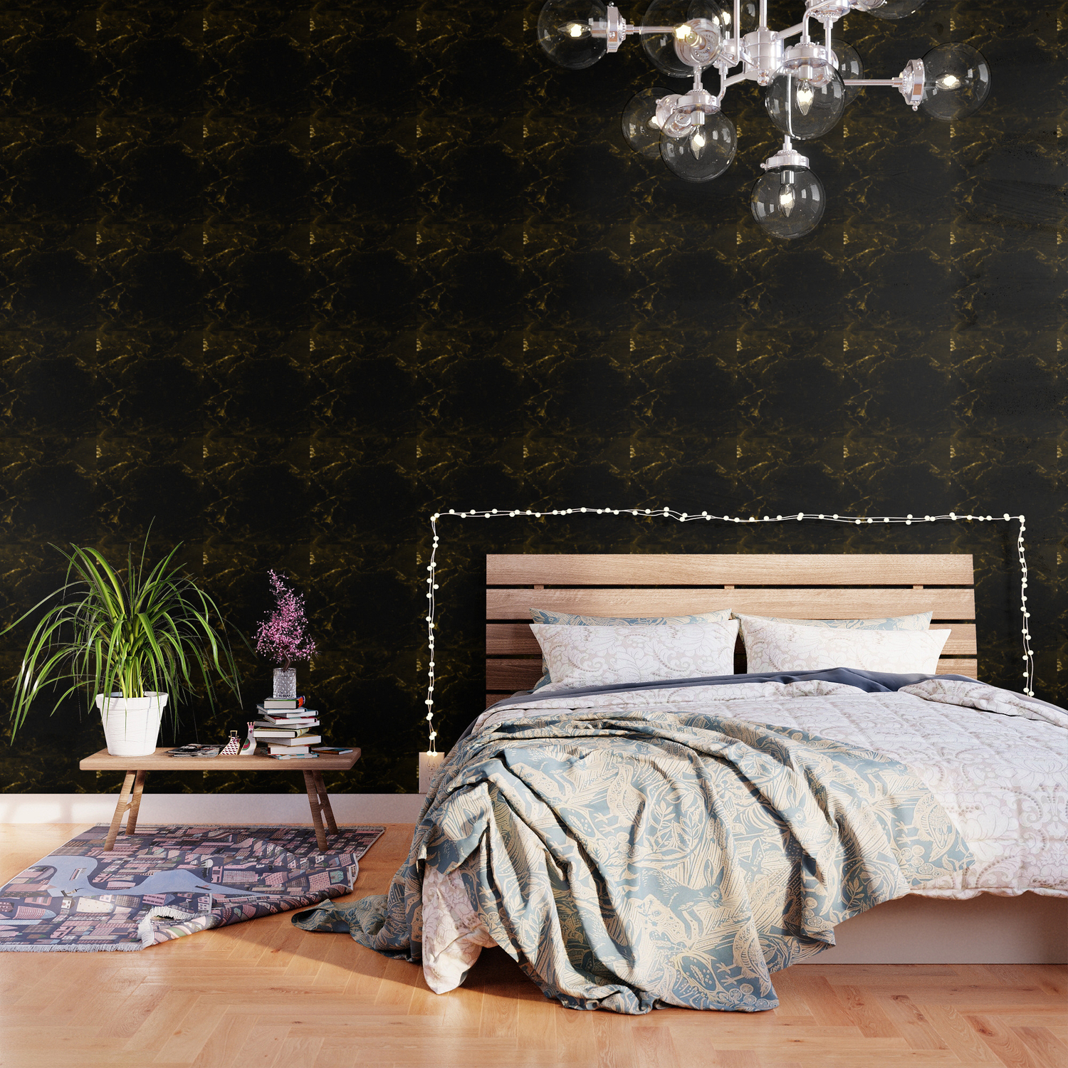 Black Gold Marble Wallpaper By Mydream Society6