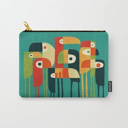 Toucan Carry-All Pouch | Whimsical, Toucan, Mid Century, Painting, Urban, Bauhaus, Cubism, Moderenist, Simple, Colorful 