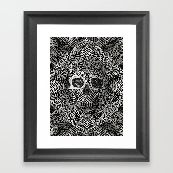 Lace Skull Framed Art Print