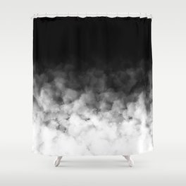 Ombre Black White Minimal Shower Curtain