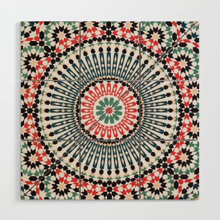 N86 - Geometric Islamic Moroccan Tiles Style Artwork Wood Wall Art