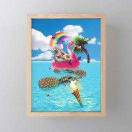Bigfoot Yeti Flamingo Pineapple Framed Mini Art Print