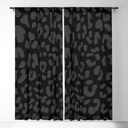 Black & Dark Gray Leopard Print  Blackout Curtain