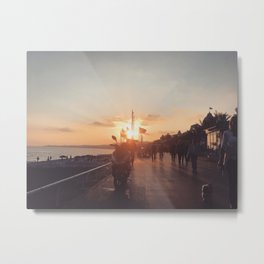 Sunset at the French Riviera - Nice, France Metal Print
