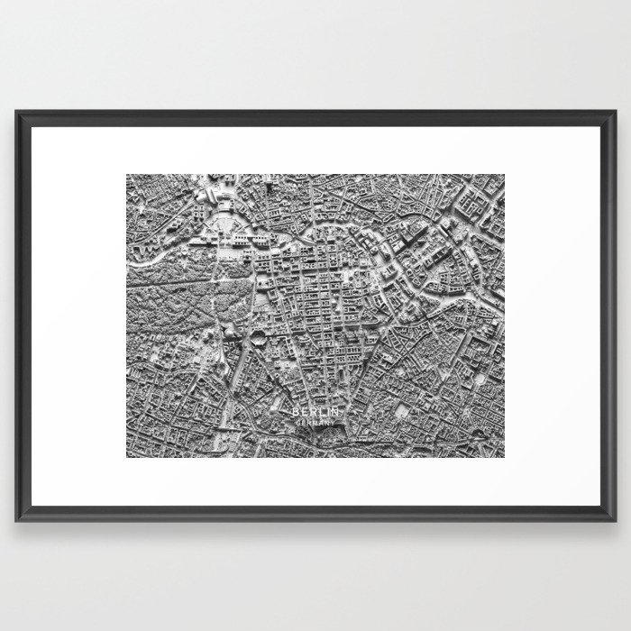Berlin 3D Map Framed Art Print