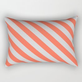 [ Thumbnail: Light Grey and Red Colored Striped/Lined Pattern Rectangular Pillow ]