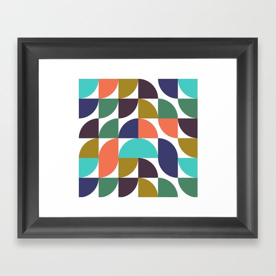 mod geo pattern Framed Art Print