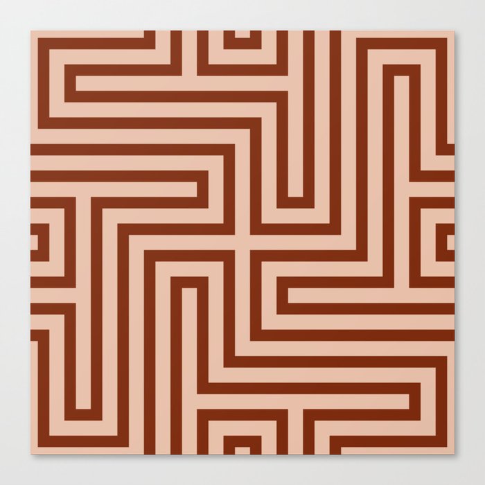 Geometric Mid Century Modern Maze  Canvas Print