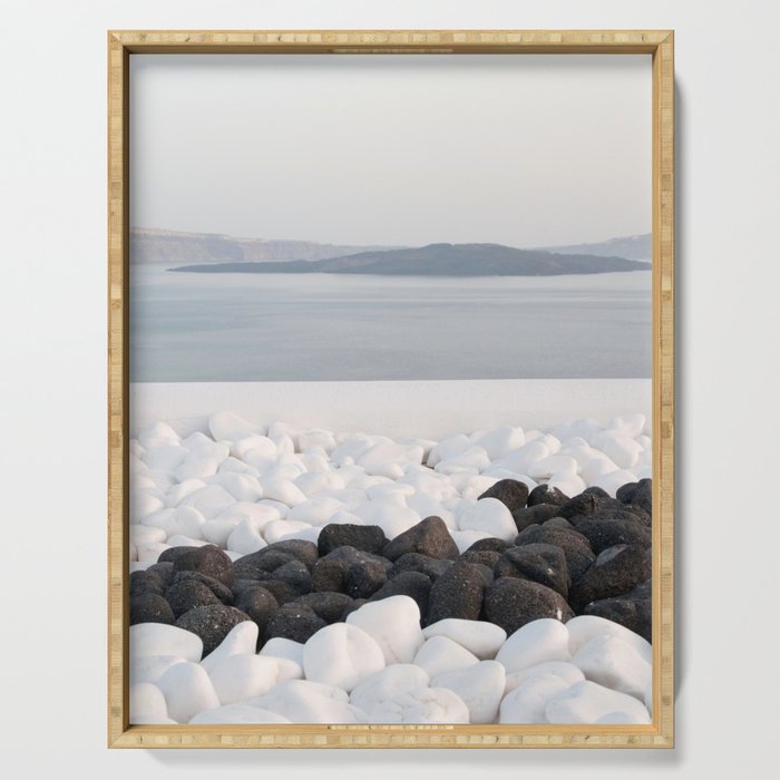 Santorini Zen Dream #7 #minimal #wall #decor #art #society6 Serving Tray